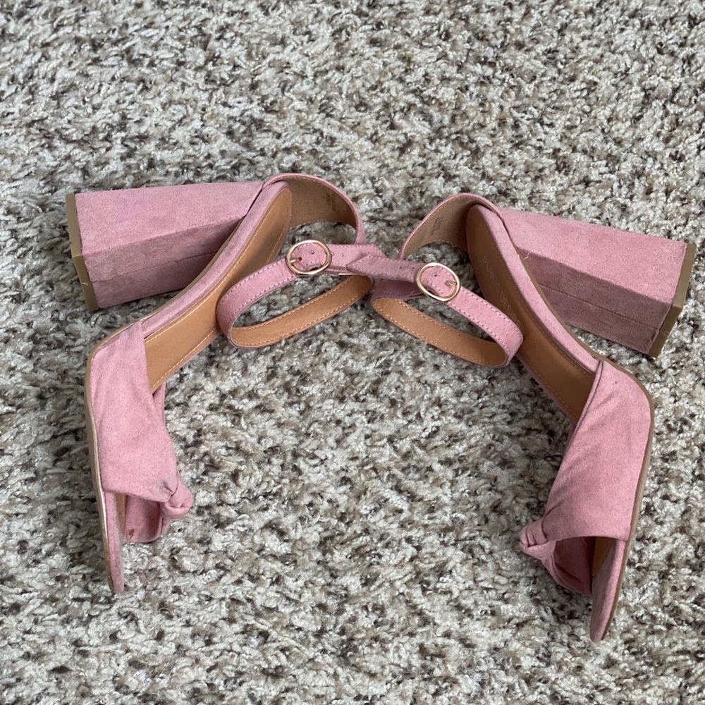 SOLD Blush Pink Suede Public Desire Heels Size 9 - Picture 4 of 11